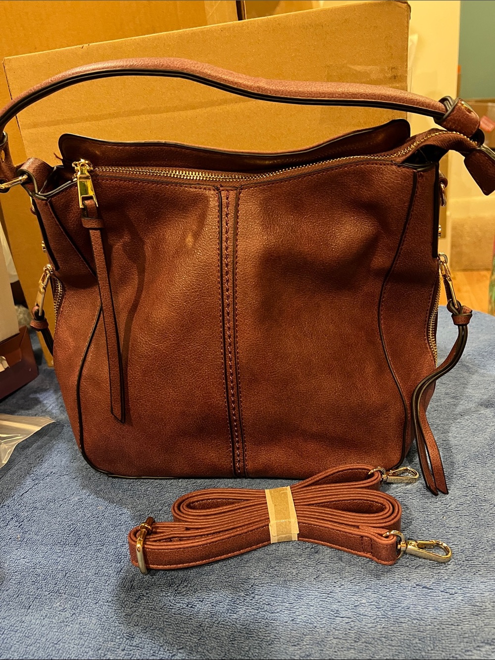 Realer Burgundy Faux Leather Shoulder Bag